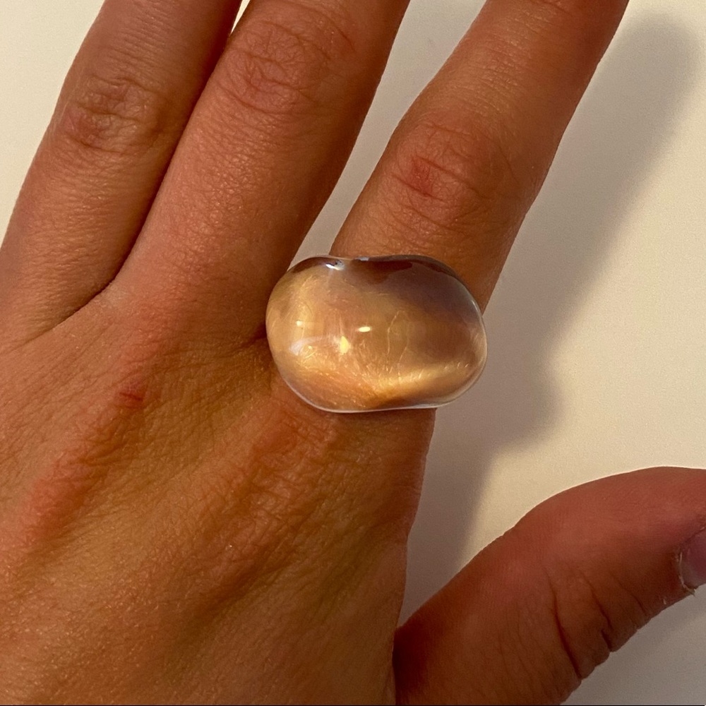 Baccarat Clear Crystal Galet Ring